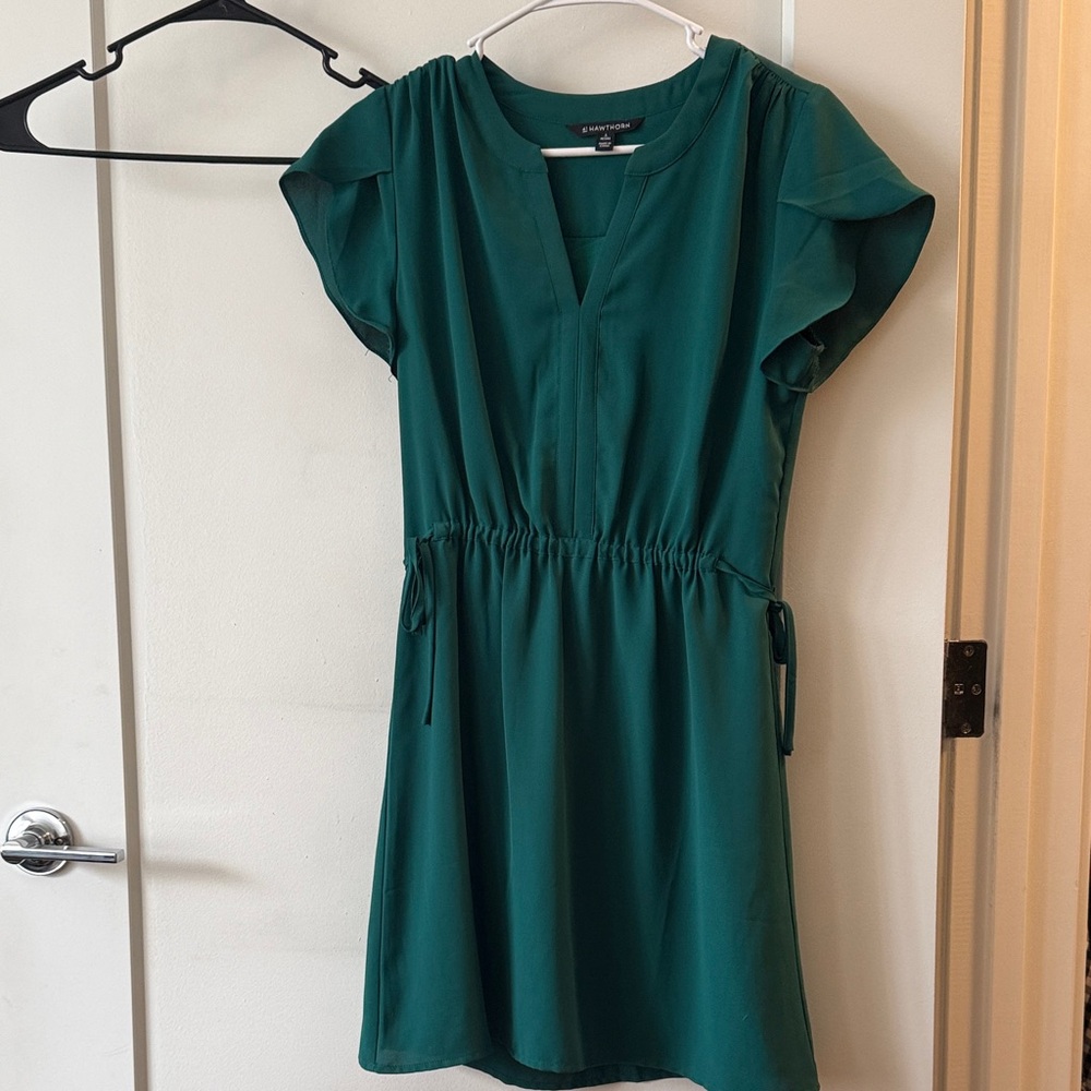 41 Hawthorn Green V-Neck Cinched-Waist Dress